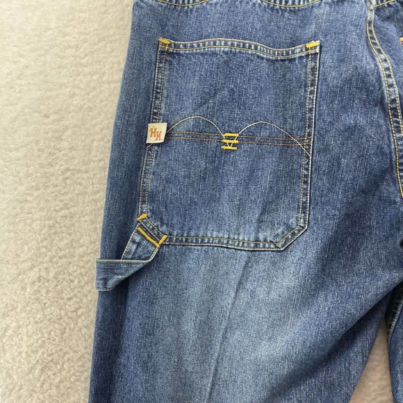 VTG Hard Knocks Mens Carpenter Jeans Size 36 Blue Straight Leg 90s street - Picture 11 of 12